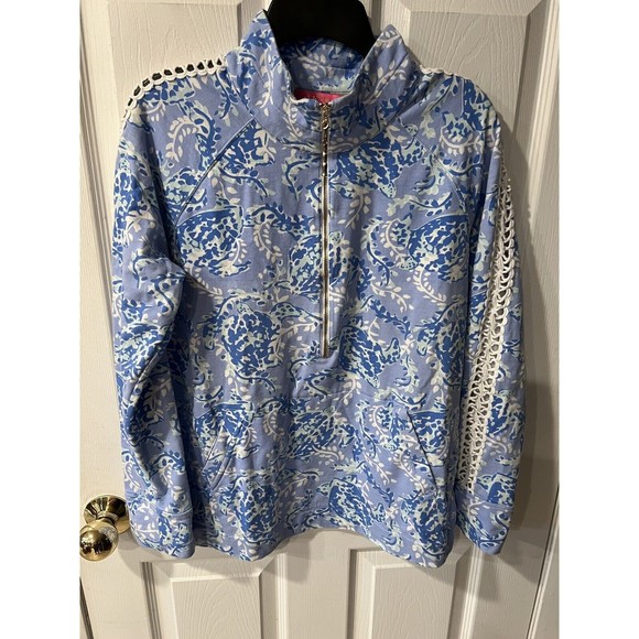 Lilly Pulitzer Tops - Lilly Pulitzer Blue Peri Turtley Awesome skipper popover size L